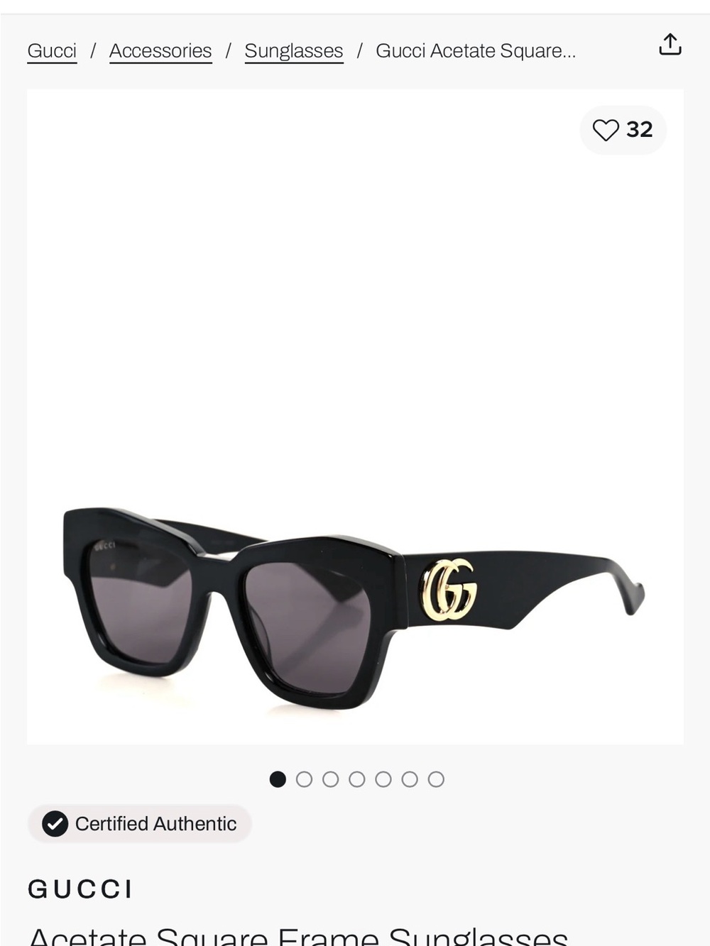 Gucci Sunglasses Black GG1422S - Picture 7 of 9